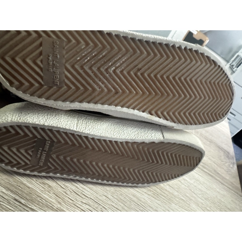 Saint Laurent Loafer Shoe Grey Wool With White Soles Slip On Back Size 36 SB23 - Picture 4 of 6